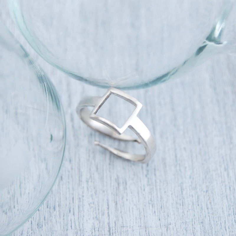 Founder geometric ring (live ring around Silver) - General Rings - Sterling Silver 