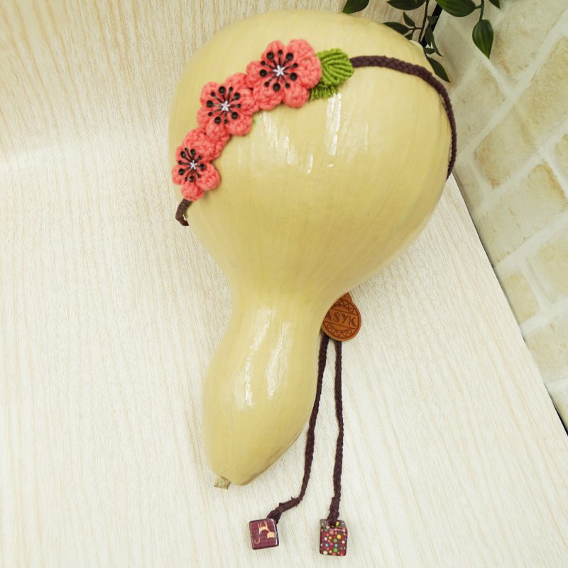 Special offer in stock [Flower Headband] Necklace/Hairband/Hair Accessories l Adjustable Length - ที่คาดผม - ผ้าฝ้าย/ผ้าลินิน สีแดง