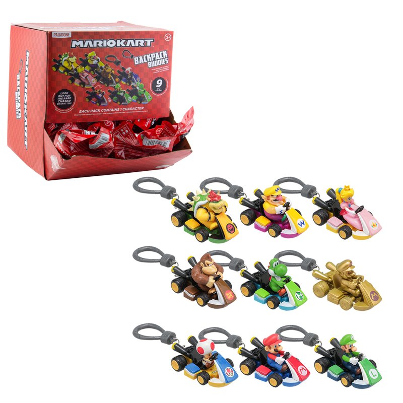 Officially Licensed Super Mario Kart Backpack Buddies One Random Blind Bag - ที่ห้อยกุญแจ - พลาสติก หลากหลายสี