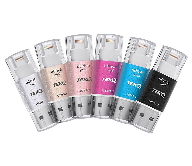TEKQ iPhone uDriveミニライトニングUSB3.1カードリーダー（6色/カードなし） - USBメモリー - 金属 シルバー