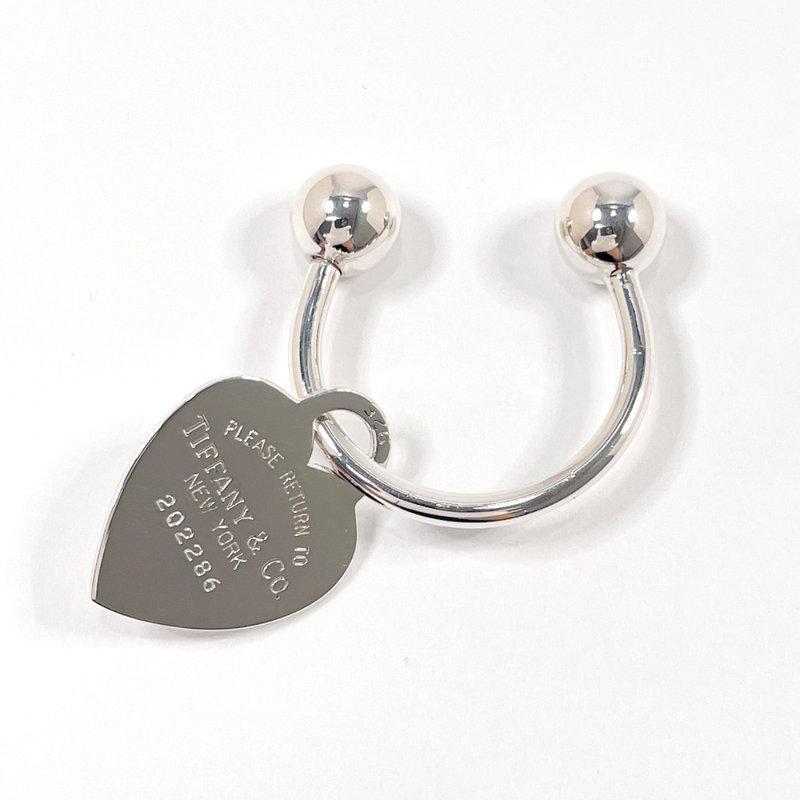 【日本直送 中古美品】ティファニー TIFFANY&Co. キーホルダー チャーム リターントゥ ハート タグ プレート - 鑰匙圈/鑰匙包 - 純銀 銀色