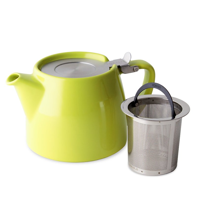 [Holiday Gift] American FORLIFE Tree Stump Teapot - Lime Green - Teapots & Teacups - Porcelain Red