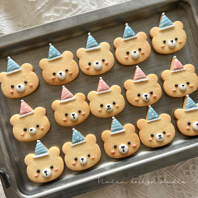 Cute animal half-frosted cookies birthday cookies kindergarten sharing gifts - คุกกี้ - อาหารสด หลากหลายสี