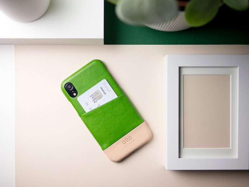 Alto 真皮手機殼 iPhone XR 6.1吋 Metro - 萊姆綠/本色 - 手機殼/手機套 - 真皮 綠色