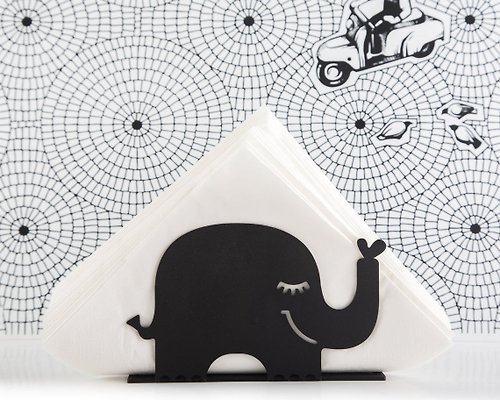 Design Atelier Article Unique napkin holder Black Elephant // Scandi style modern design //
