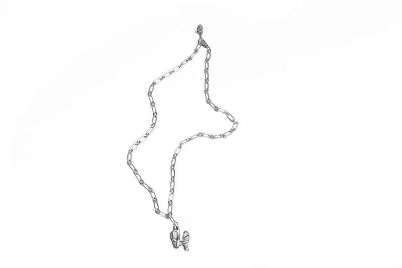 Knot Alphabet NecklaceSilver 99.99 / H / - 項鍊 - 純銀 銀色
