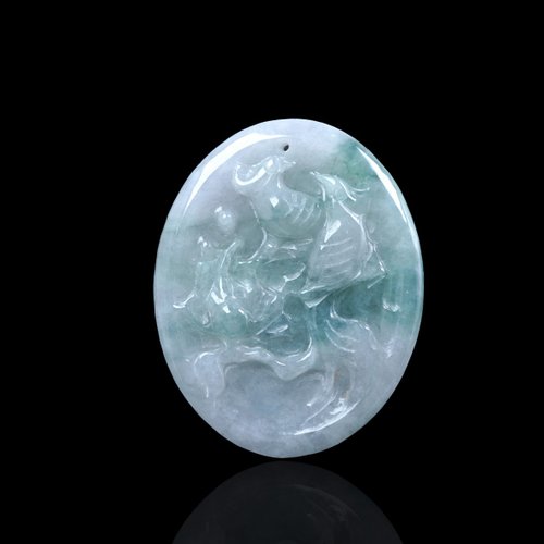 瓔珞珠寶盒 E.L.Jewelry Box 冰種飄花翡翠巧雕鳥語花香項鍊 | 天然緬甸玉A貨翡翠 | 送禮