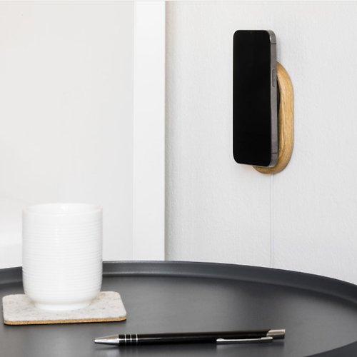Oakywood iPhone充電器 壁掛式手機支架 無線磁吸充電支架手機牆壁支架