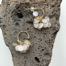 若い花のイヤリング/イヤリング手作り樹脂ノンホールピアスイヤリングサラリーマンイヤリング925シルバー針七夕