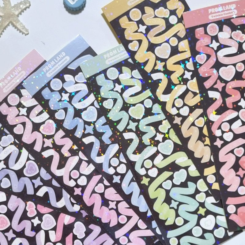 Twinkle Confetti Deco korea stickers pack - 貼紙 - 其他材質 多色