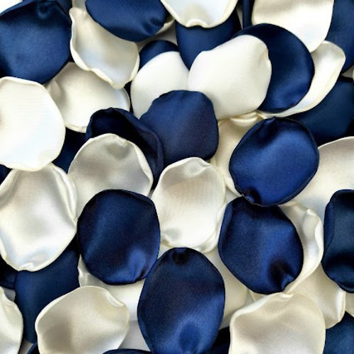 Decoration Party Store Navy wedding rose petals Ivory petals Blue flower petals Ivory wedding decor