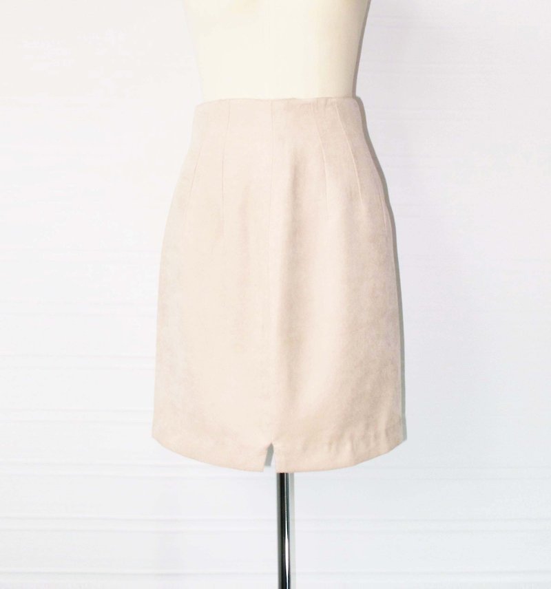 Wahr_ beige suede knee-length skirt - Skirts - Other Materials 