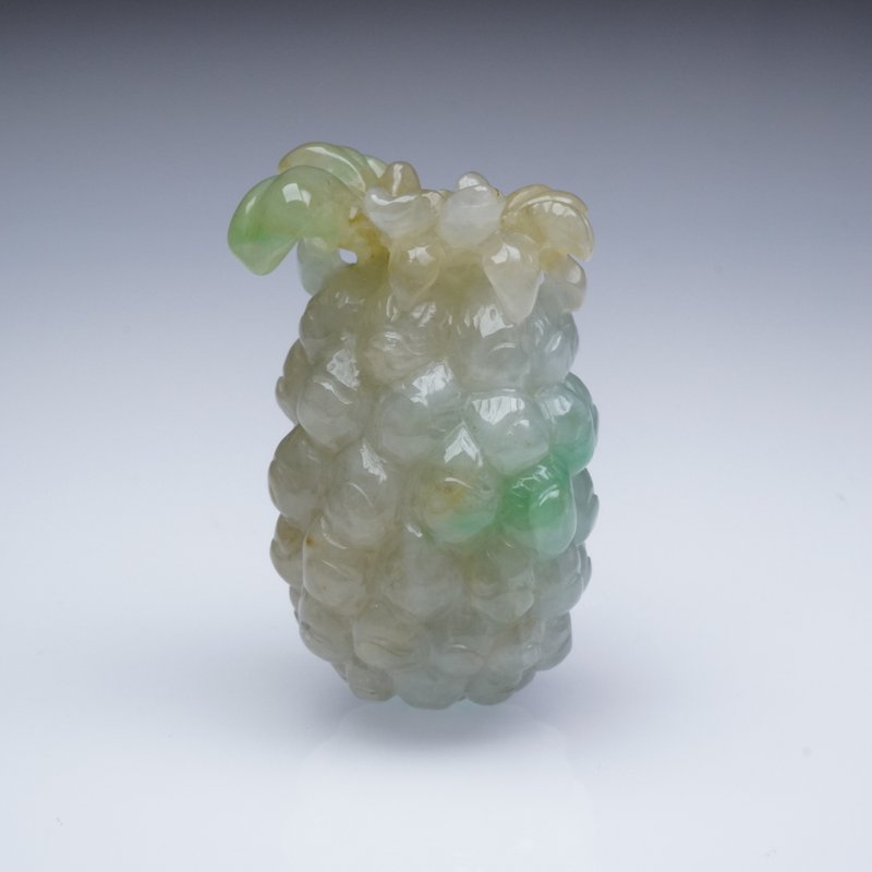 [Wangwanglai] Ice three-color jadeite carved pineapple | Natural Burmese grade A jadeite | Gifts - Items for Display - Jade Multicolor