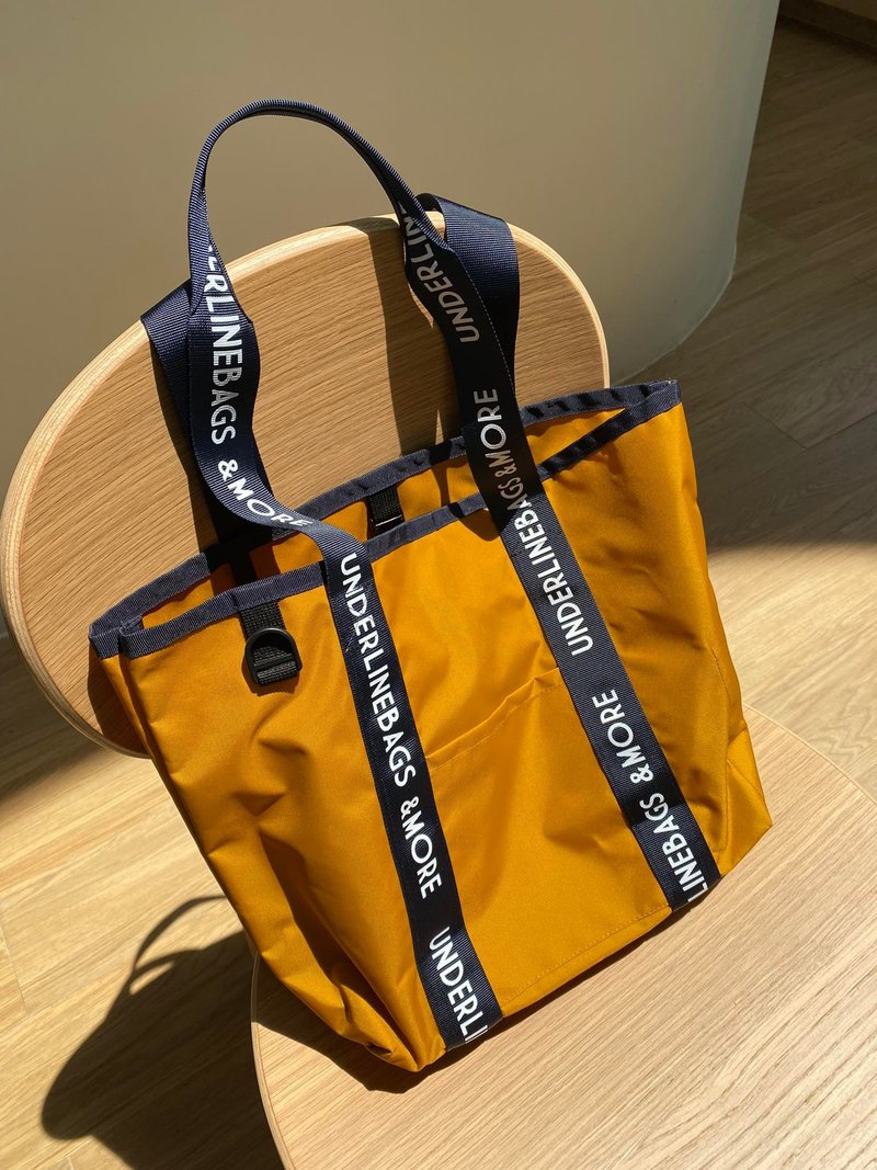 Mini Mustard Recycled Nylon Market Tote Bag / Light Weight / water resistant - 手提包/手提袋 - 防水材質 黃色