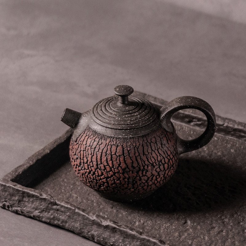 Selfless Series-Chengyan Red Rock Tea Set 220ml - Teapots & Teacups - Pottery Black