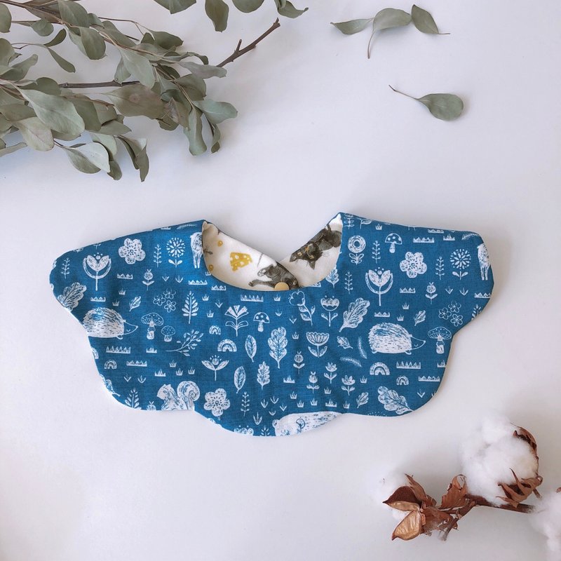 島森家 / 雲朵圍兜兜 / 雙面 / 極光 - 圍兜/口水巾 - 棉．麻 藍色