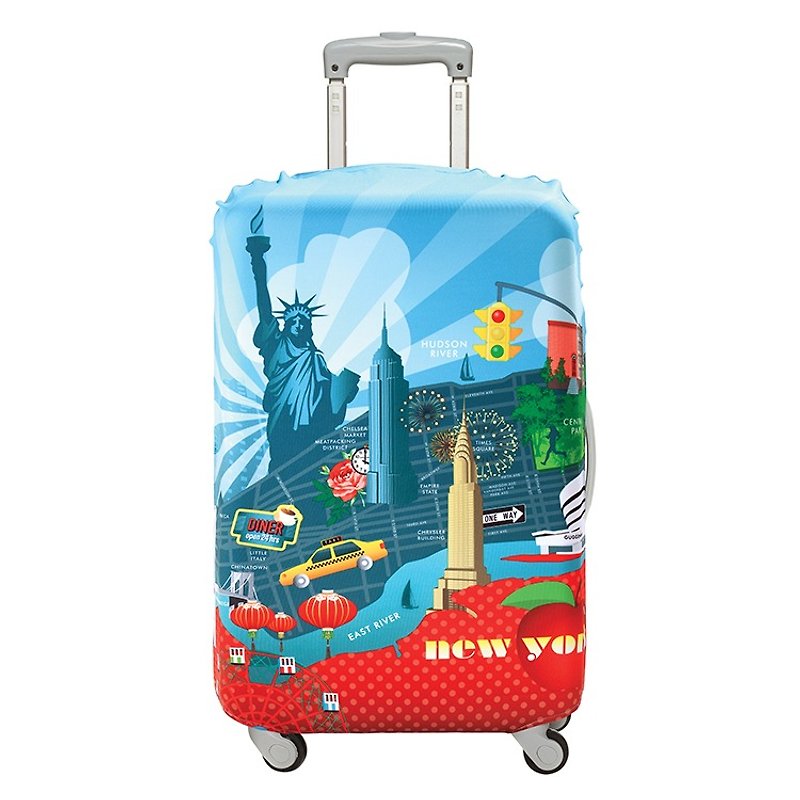 LOQI 行李箱外套// 紐約 LLURNY【L號】 - 行李箱/旅行袋 - 聚酯纖維 藍色