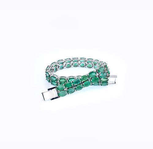 安的珠寶 AND Jewel AND 祖母綠 綠色 橢圓 4*6mm 手鍊 經典系列 Legion 天然寶石