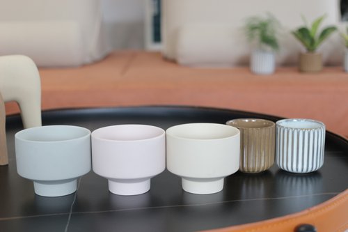 鉢植え l ハートリーフペッパーグラスマット燭台陶器ハート型の