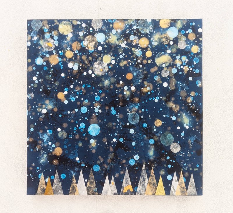 雪の森S3号　アクリル原画 - 海報/掛畫/掛布 - 木頭 藍色