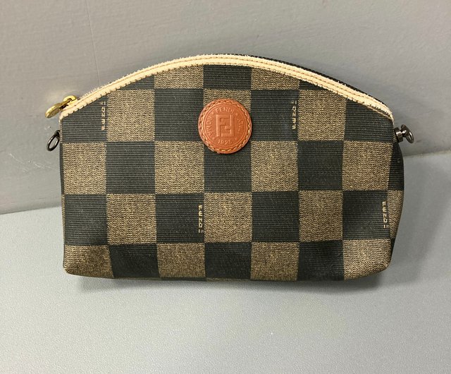 FENDI checkered classic Khaki coffee black semi circular crossbody bag with strap antique bag Shop 1j studio Handbags Totes Pinkoi