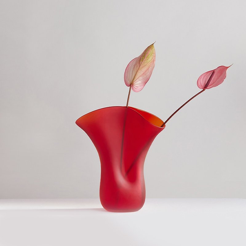 [3、共同]動く花Y  - 赤 - 花瓶・植木鉢 - ガラス レッド
