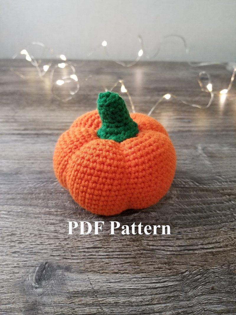 PDF Crochet pumpkin Pattern, autumn decor, amigurumi pattern, Halloween pumpkin - 編織/刺繡/羊毛氈/縫紉 - 其他材質 
