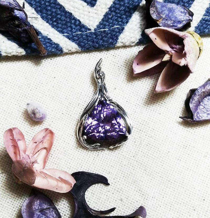 ［寶石系列］尚比亞紫水晶設計墜 (預定) - 項鍊 - 寶石 紫色