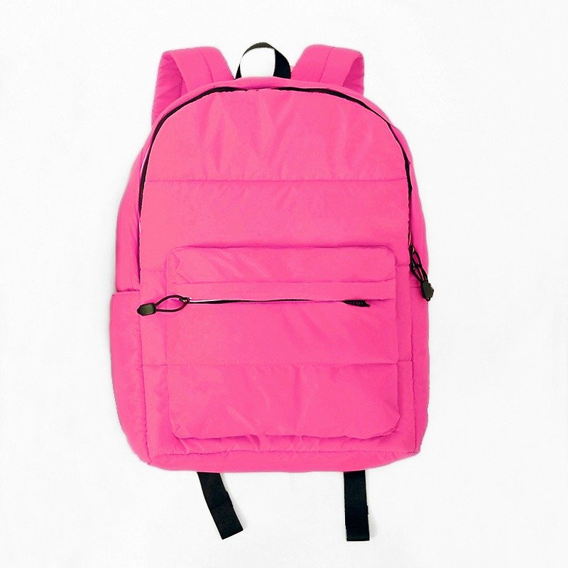 Backpack (large). ╳ black Peach - กระเป๋าเป้สะพายหลัง - วัสดุอื่นๆ สึชมพู