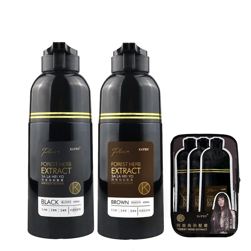 KAFEN card atmosphere│2 join the Polygonum multiflorum hair dye Plus+ upgraded version 400ml and get a free travel set*1 randomly - Shampoos - Other Materials Black