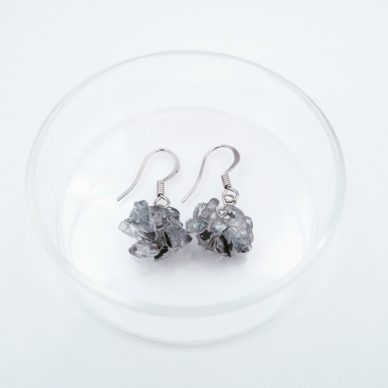 CRYSTALLIZATION _Phase 1_State A - Earrings & Clip-ons - Glass Silver