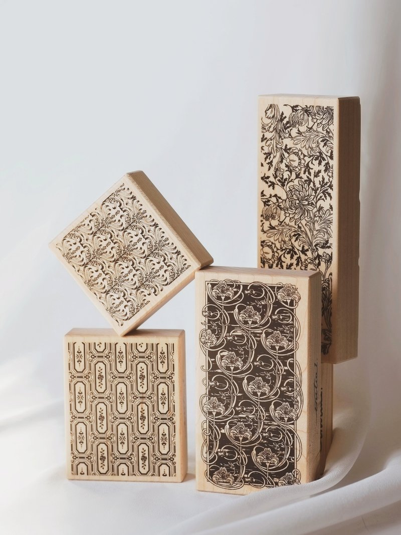 【ENCAUSTIC 2.0】in1 Manufacture Original Pocket Retro Stamp Middle Ancient Brick Landscaping Stamp - ตราปั๊ม/สแตมป์/หมึก - ไม้ 