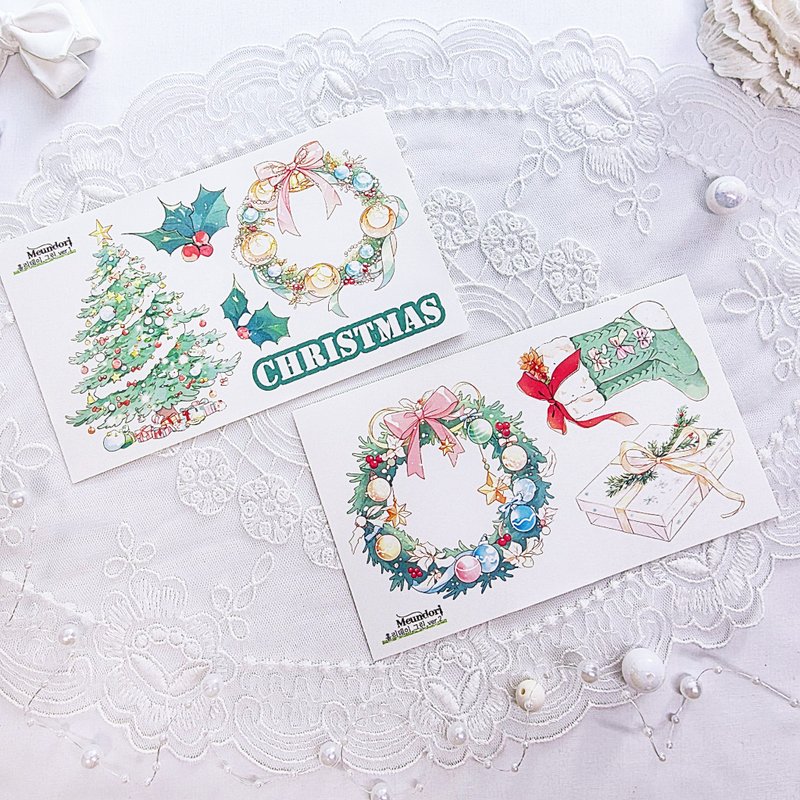 Holiday - Green paper sticker - 貼紙 - 紙 