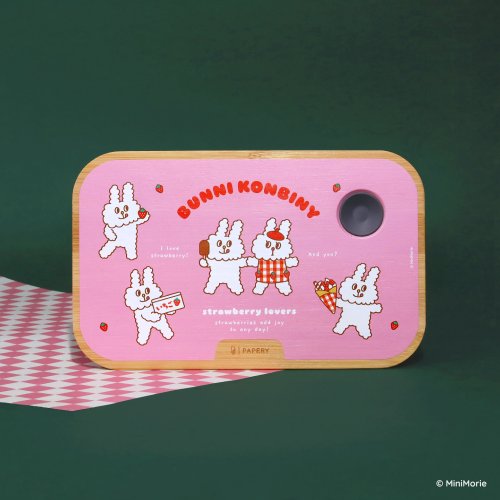 PAPERY.ART 環保便當盒 BUNNI KONBINY - 兔兔愛草莓 網紅聯名