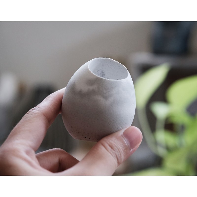 Egg Cement pot succulent potted material package exchange gifts - ตกแต่งต้นไม้ - ปูน หลากหลายสี