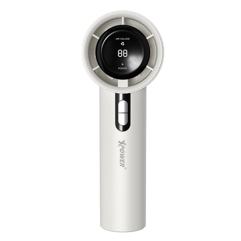 (White) XPower F16 Portable Rechargeable Mini Turbo Fan - Other - Other Metals White