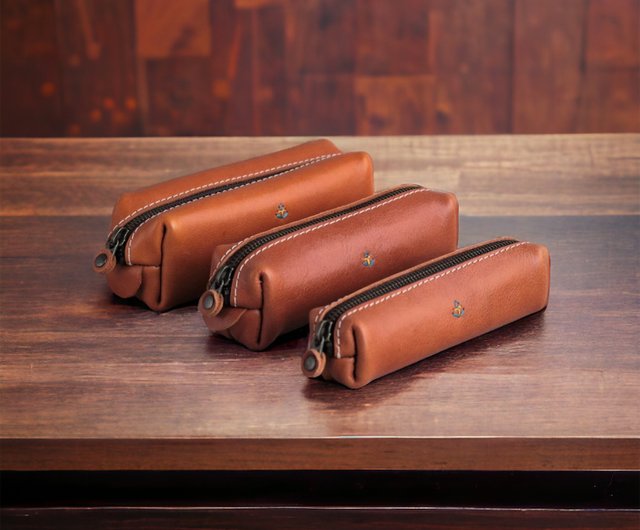 本革ボックスペンケース 【3サイズ展開×革6色】ミシン糸と刺繍を 本革ボックスペンケース 【3サイズ展開×革6色】ミシン糸と刺繍を