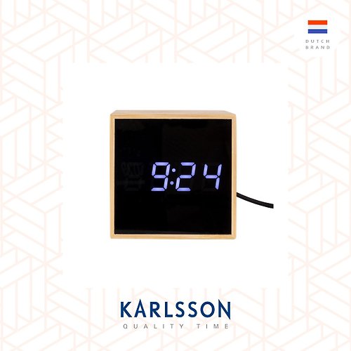 Ur Lifestyle Karlsson, 竹制小立方 LED鬧鐘 Alarm clock Mini Cube bamboo