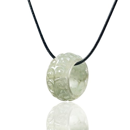 瓔珞珠寶盒 E.L.Jewelry Box 冰種翡翠雕花路路通項鍊 | 天然緬甸玉A貨翡翠 | 送禮