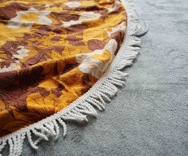 ハンドプリントコットンテーブルクロス（スウェーデン製）　プレゼント付き ハンドプリントコットンテーブルクロス（スウェーデン製） プレゼント付き