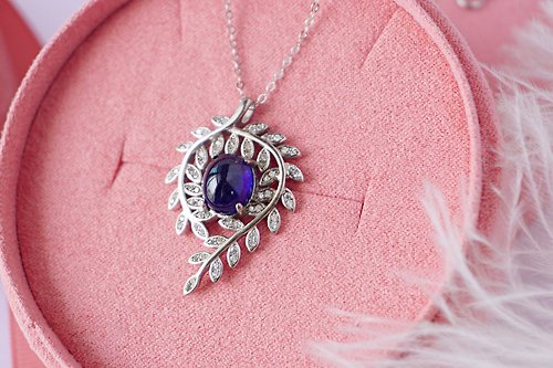 roseandmarry Natural Blue sapphire Necklace Silver 925.