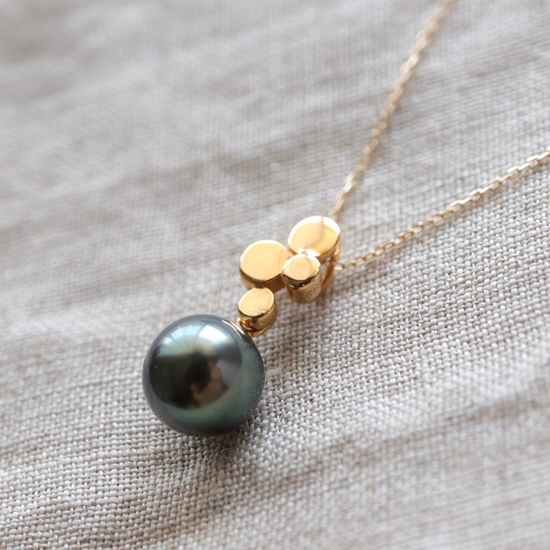 Tahitian pearl and K10YG pendant. Can be changed to K18, WG, Silver, etc. - สร้อยคอ - ไข่มุก สีทอง