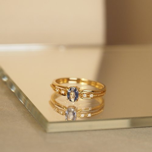Kelimeraki Jewellery Blue Sapphire Oval Ring | 藍寶石橢圓戒指 | 天然藍寶 | 18K