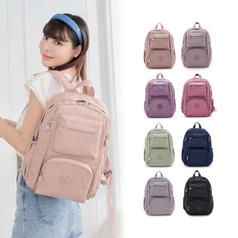 [Best Selling Plain Color] Time Traveler-Intellectual Large Capacity Backpack with Slip Pocket-A total of eight colors - กระเป๋าเป้สะพายหลัง - ไนลอน หลากหลายสี