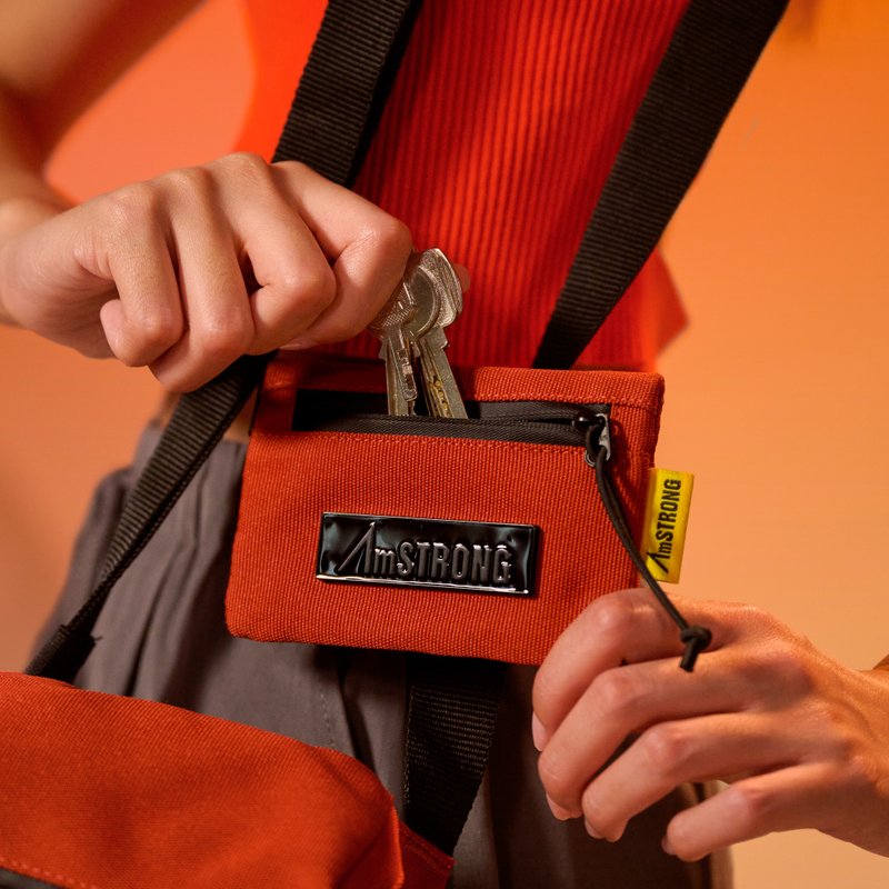 【型動探索】02-POCKET 小物ポーチ ラストオレンジ - コインケース・小銭入れ - ポリエステル オレンジ