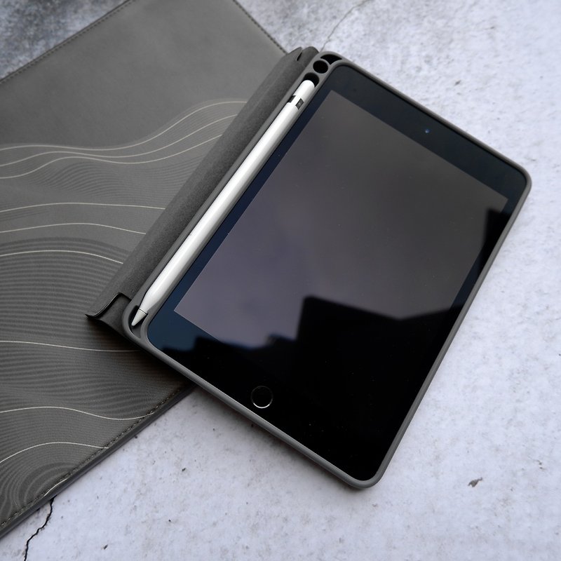 Lucid+Folio_Shock Resistant Folio Case w/Apple Pencil Slot for iPad mini 2019 - เคสแท็บเล็ต - พลาสติก สีเทา