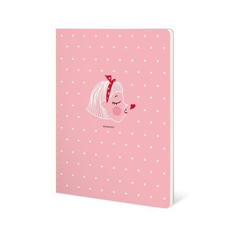 Dorothy 50 Open Color Sewing Notebook-Pink Dot (9AAAU0029) - สมุดบันทึก/สมุดปฏิทิน - กระดาษ สึชมพู