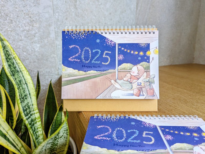 It’s faster to take your time – 2025 Illustrated Desk Calendar - ปฏิทิน - กระดาษ สีน้ำเงิน