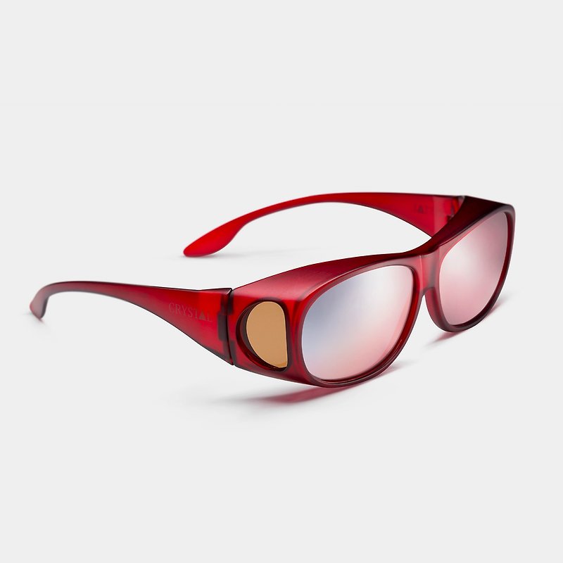 Overcoat Matte Red | CRYSTAL Brightening Sunglasses | 15F02 - Sunglasses - Glass Gray