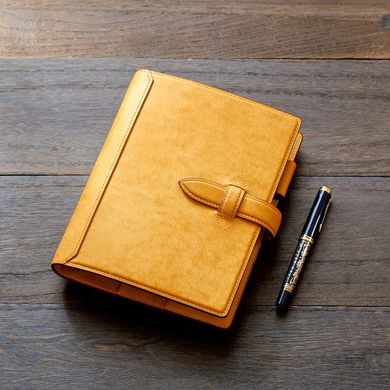 System Planner A5 Size - Color Customization - สมุดบันทึก/สมุดปฏิทิน - หนังแท้ สีนำ้ตาล